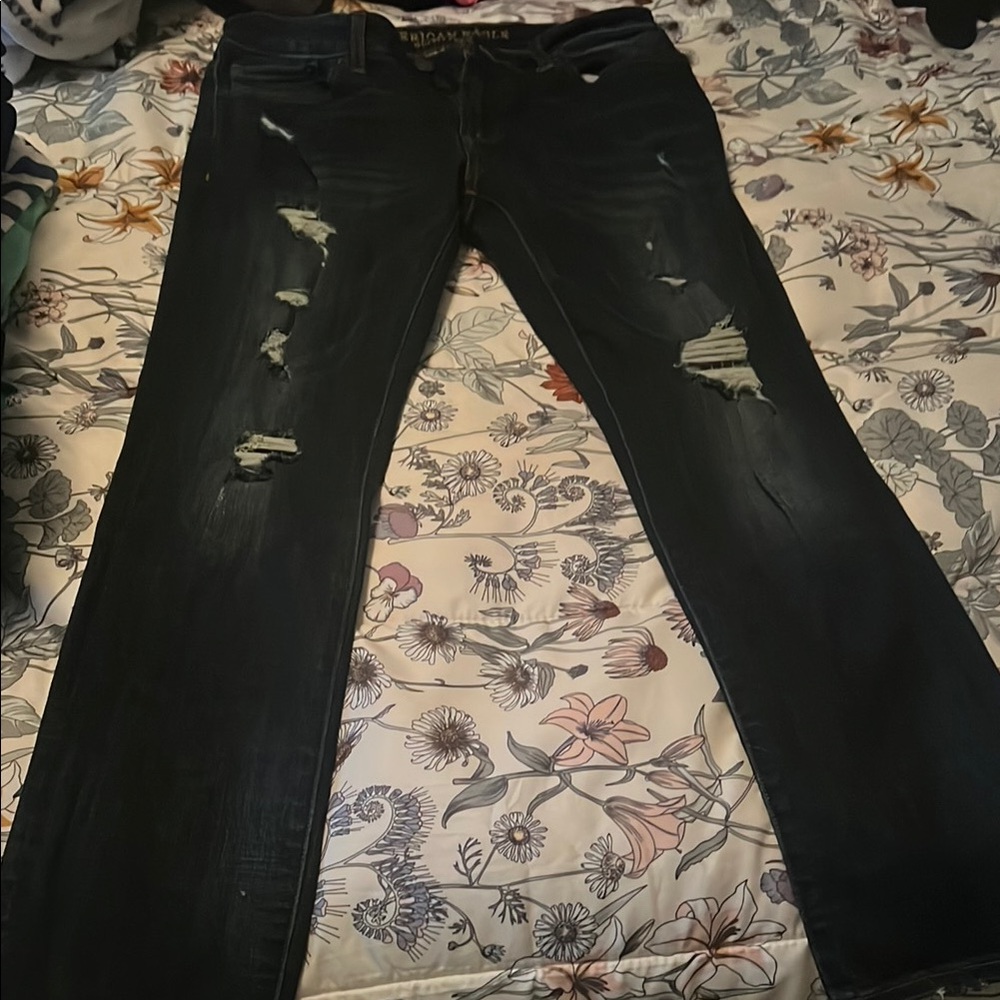 Distressed Black Jeans